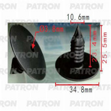 Клипса пластмассовая PATRON (упаковка 100шт) Renault / P37-0176A