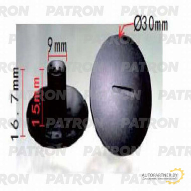 Клипса пластмассовая PATRON Nissan, Renault, АвтоВАЗ / P37-0177