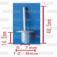 Заклепка металлическая PATRON лючка бензобака PATRON TOYOTA / P37-0184