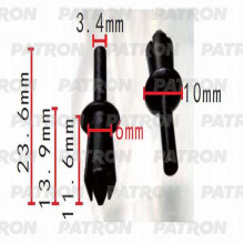 Клипса пластмассовая PATRON Audi, GM, Opel, Porsche, Seat, Skoda, Volkswagen / P37-0193
