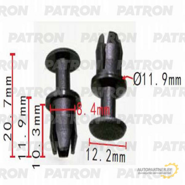 Клипса пластмассовая PATRON распорная MERCEDES-BENZ / P37-0196