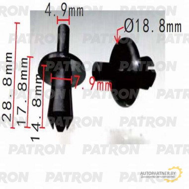 Клипса пластмассовая PATRON распорная MERCEDES-BENZ , OPEL / P37-0197
