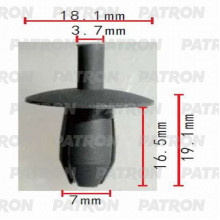 Клипса пластмассовая PATRON (упаковка 100шт) Audi, Mercedes, Seat, Skoda, Volkswagen / P37-0200A