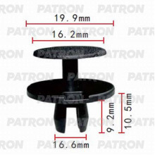 Клипса пластмассовая PATRON BMW, Mercedes, Peugeot / P37-0208