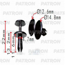 Клипса пластмассовая PATRON Audi, Seat, Skoda, Volkswagen / P37-0212