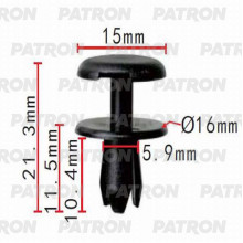 Клипса пластмассовая PATRON (упаковка 100шт) Chevrolet,Daewoo,GM,Opel / P37-0213A