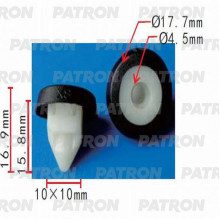 Фиксатор пластиковый PATRON зажимной (белый)Audi, Seat, Skoda, Volkswagen / P37-0229