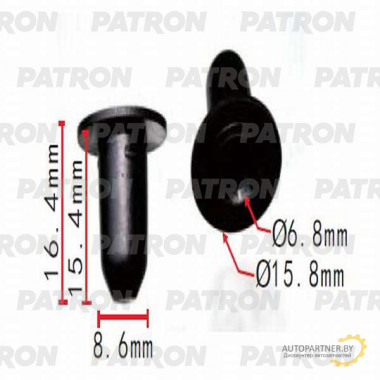 Втулка пластиковая PATRON (упаковка 100шт) Audi, Seat, Skoda, Volkswagen / P37-0238A