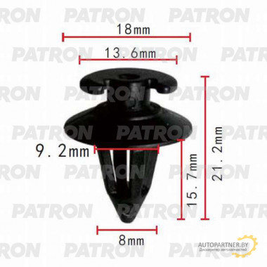 Клипса пластмассовая PATRON Audi, BMW, Ford, Seat, Skoda, Volkswagen / P37-0249