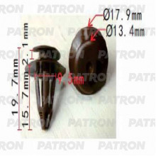 Клипса пластмассовая PATRON (упаковка 100шт) Audi, Seat, Skoda, Volkswagen / P37-0252A