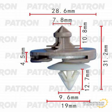 Клипса пластмассовая PATRON Audi,Seat,Skoda,Volkswagen / P37-0253
