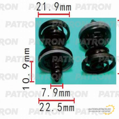 Клипса пластмассовая PATRON Audi, Seat, Skoda, Volkswagen / P37-0254