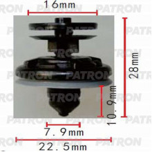 Клипса пластмассовая PATRON Audi, Seat, Skoda, Volkswagen / P37-0255