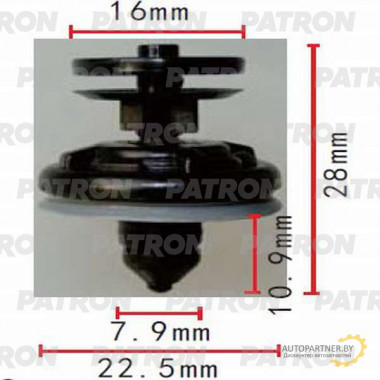 Клипса пластмассовая PATRON Audi, Seat, Skoda, Volkswagen / P37-0255