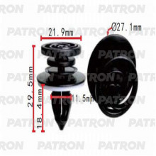 Клипса пластмассовая PATRON (упаковка 100шт) Audi,Seat,Skoda,Volkswagen / P37-0256A