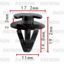 Клипса пластмассовая PATRON (упаковка 100шт) BMW, Ford / P37-0263A