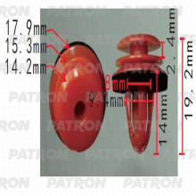 Клипса пластмассовая PATRON обшивка двери (серая) BMW, MINI / P37-0266