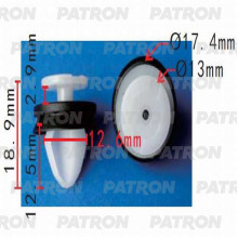 Клипса пластмассовая PATRON Citroen, Peugeot, Renault, АвтоВАЗ / P37-0272