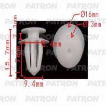 Клипса пластмассовая PATRON Acura, Honda / P37-0276