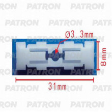 Зажим пластиковый PATRON (упаковка 100шт) Audi, Seat, Skoda, Volkswagen / P37-0288A