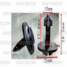Штифт пластмассовый PATRON (упаковка 100шт) Audi, Seat, Skoda, Volkswagen / P37-0321A