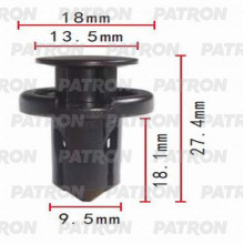 Клипса пластмассовая PATRON Infiniti, Nissan, Subaru / P37-0341