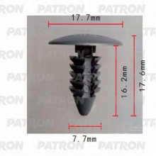 Клипса пластмассовая PATRON AMC, Chrysler, Daewoo, Dodge, Ford, GM, Opel / P37-0343