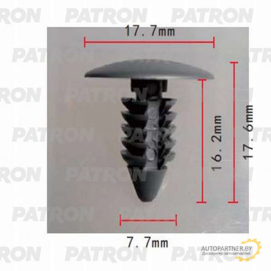 Клипса пластмассовая PATRON AMC, Chrysler, Daewoo, Dodge, Ford, GM, Opel / P37-0343