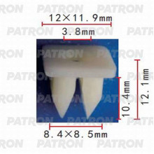 Фиксатор пластиковый PATRON зажимной (серый) Toyota, Lexus / P37-0345