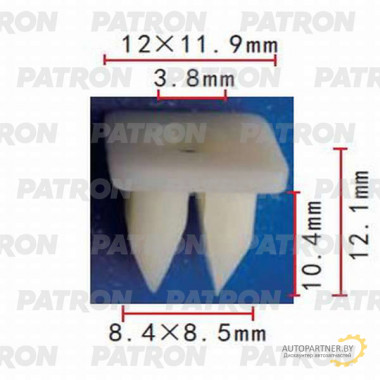 Фиксатор пластиковый PATRON зажимной (серый) Toyota, Lexus / P37-0345