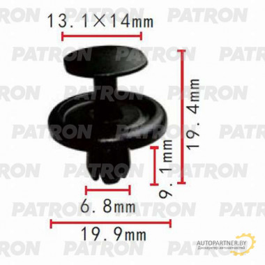 Клипса пластмассовая PATRON Lexus, Subaru, Toyota / P37-0371