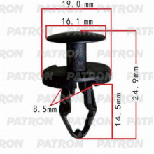 Клипса пластмассовая PATRON Chevrolet, Chrysler, Daewoo, Ford, GM, Opel / P37-0383