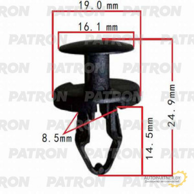 Клипса пластмассовая PATRON Chevrolet, Chrysler, Daewoo, Ford, GM, Opel / P37-0383