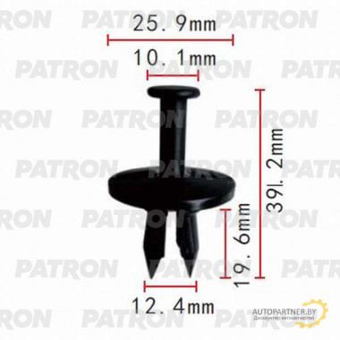 Клипса пластмассовая PATRON Daewoo, GM. 12mm / P37-0393