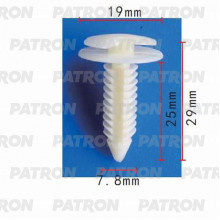Клипса пластмассовая PATRON Chevrolet, Chrysler, Daewoo, Ford, GM, Opel / P37-0395