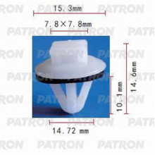 Клипса пластмассовая PATRON GM, Lexus, Toyota / P37-0407