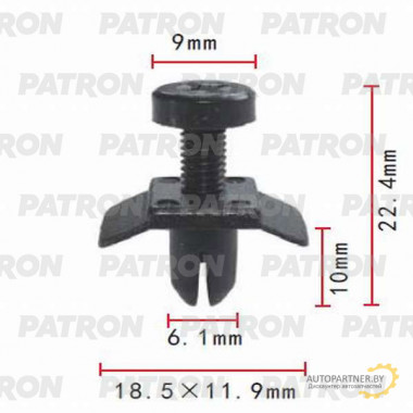 Клипса пластмассовая PATRON Infiniti, Nissan / P37-0413