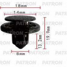 Клипса пластмассовая PATRON Infiniti,Nissan,Renault,Toyota / P37-0422