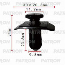 Клипса пластмассовая PATRON Ford, Mazda / P37-0444