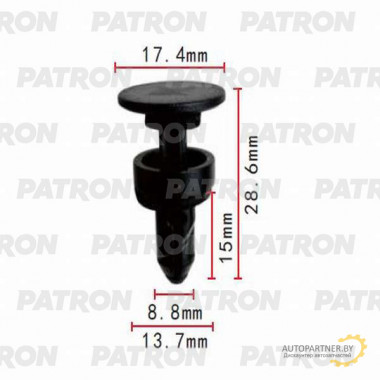 Клипса пластмассовая PATRON Acura, Honda / P37-0452