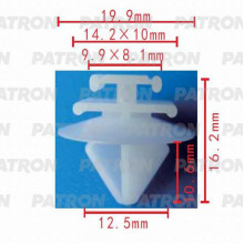 Клипса пластмассовая PATRON Alfa Romeo, Citroen, Fiat, Lancia, Peugeot, Renault / P37-0464