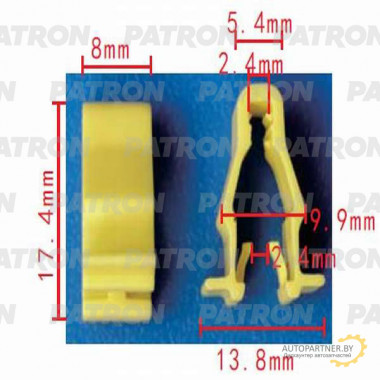 Клипса пластмассовая PATRON Acura, Honda / P37-0475