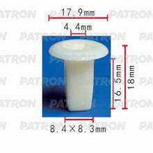 Клипса пластмассовая PATRON Alfa Romeo, Fiat, Infiniti, Lancia, Lexus, Mitsubishi, Nissan, Toyota / P37-0479