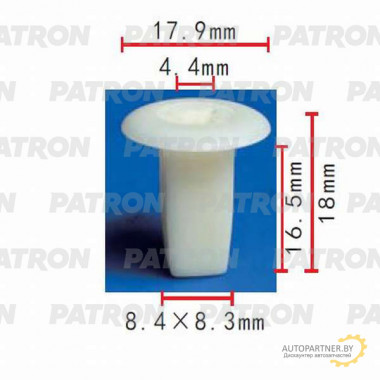 Клипса пластмассовая PATRON Alfa Romeo, Fiat, Infiniti, Lancia, Lexus, Mitsubishi, Nissan, Toyota / P37-0479