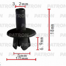 Клипса пластмассовая PATRON Mercedes, Volvo / P37-0484