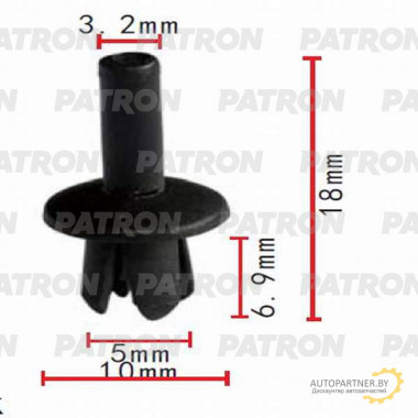 Клипса пластмассовая PATRON Mercedes, Volvo / P37-0484