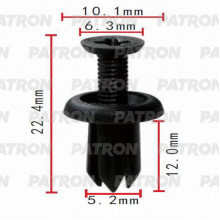Клипса пластмассовая PATRON Lexus, Subaru, Toyota / P37-0494