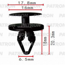 Клипса пластмассовая PATRON Chevrolet, Ford, GM / P37-0498