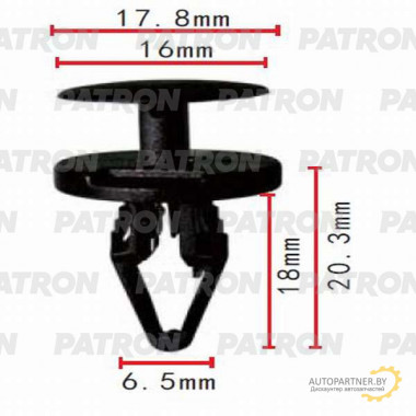 Клипса пластмассовая PATRON Chevrolet, Ford, GM / P37-0498