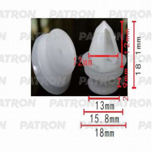 Клипса пластмассовая PATRON Citroen, Peugeot, Renault, АвтоВАЗ / P37-0504
